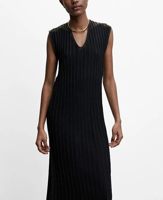 Women's Contrasting Details Knitted Dress
