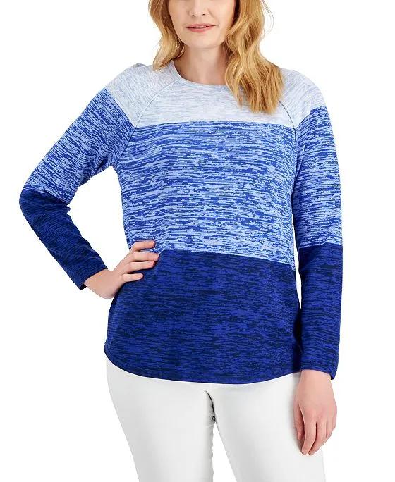 Women's Cotton Colorblocked Sweater, Created for Macy's