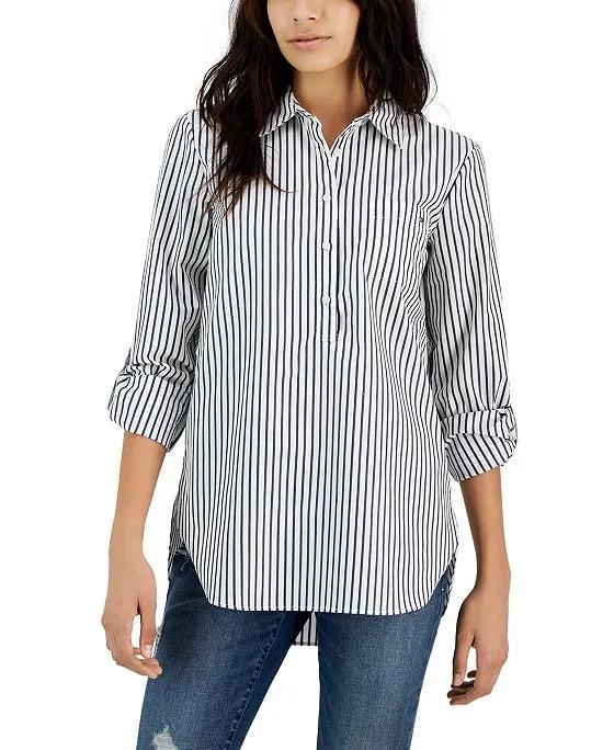 Women's Cotton Easy Care Striped Popover Shirt