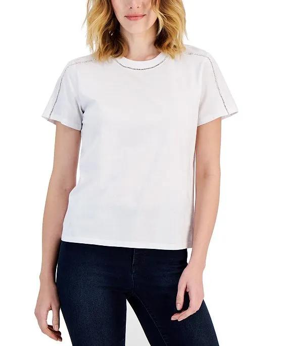 Women's Cotton Embellished Top, Created for Macy's