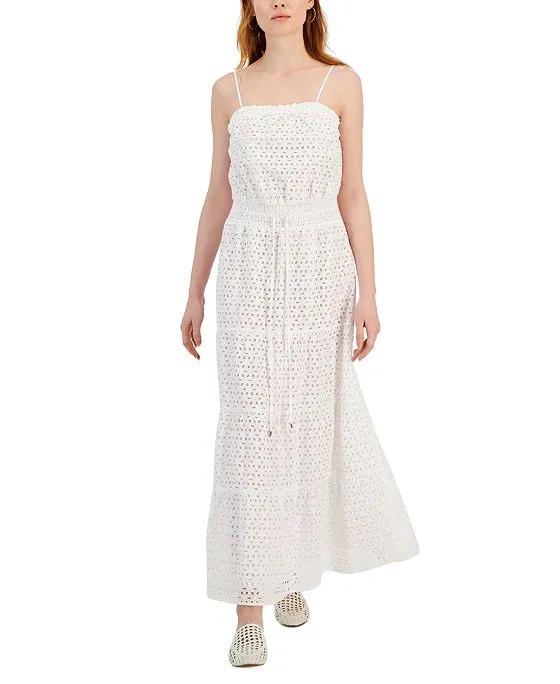 Women's Cotton Eyelet Maxi Dress, Created for Macy's