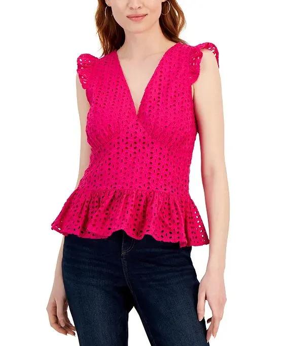Women's Cotton Eyelet Top, Created for Macy's