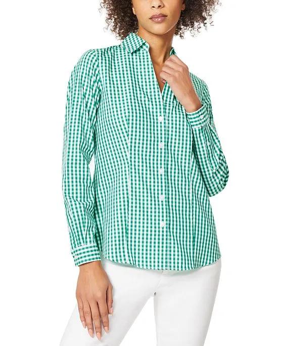 Women’s Cotton Gingham Easy Care Collared Shirt