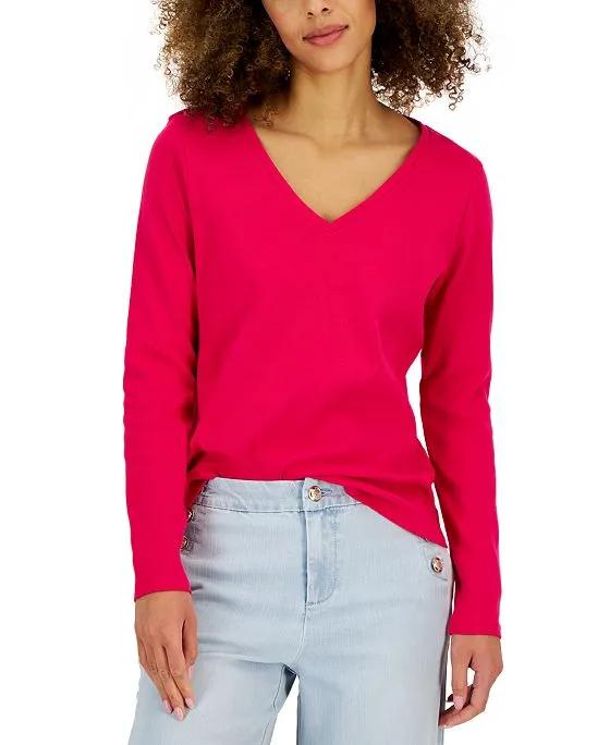 Women's Cotton Long-Sleeve T-Shirt, Created for Macy's