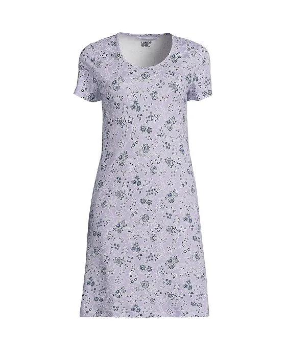 Women's Cotton Short Sleeve Knee Length Nightgown