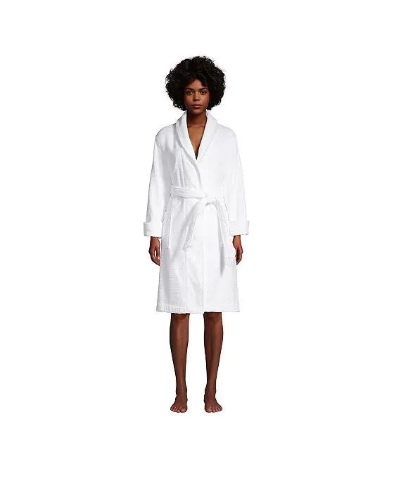 Women's Cotton Terry Knee Length Spa Bath Robe