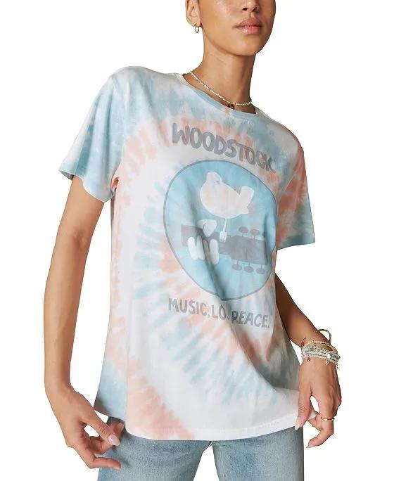 Women's Cotton Woodstock Tie-Dye Boyfriend T-Shirt