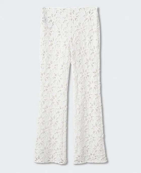 Women's Crochet Palazzo Pants