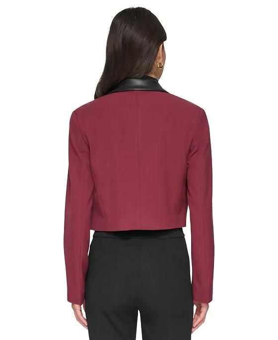Women's Cropped Open-Front Blazer