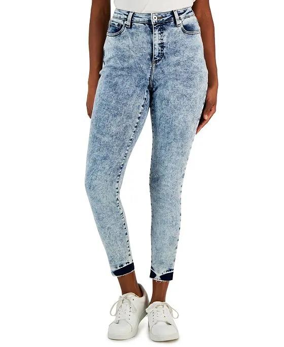 Women's Curvy High-Rise Acid-Wash Skinny Jeans, Created for Macy's