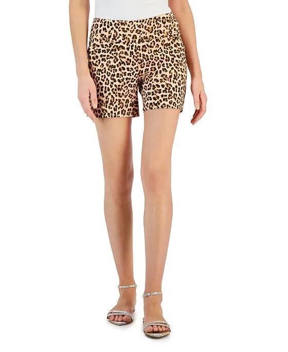 Women's Curvy Printed Pull-On Shorts, Created for Macy's