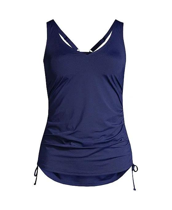 Women's D-Cup   Adjustable V-neck Underwire Tankini Swimsuit Top Adjustable Straps