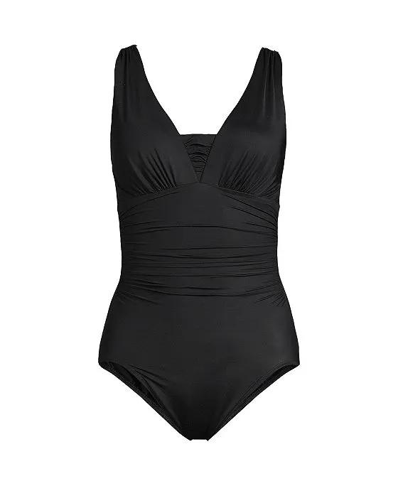 Women's D-Cup SlenderSuit Grecian Tummy Control One Piece Swimsuit