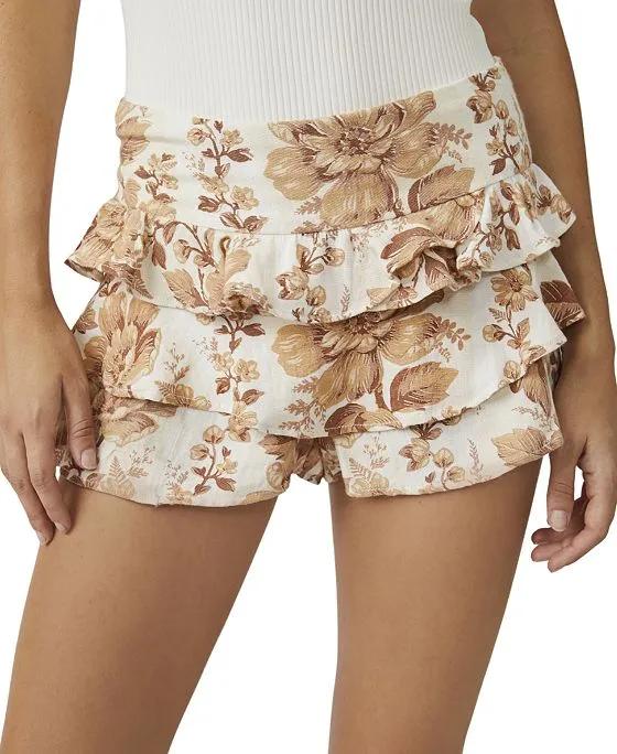 Women's Days Gone By Tiered Ruffle Shorts