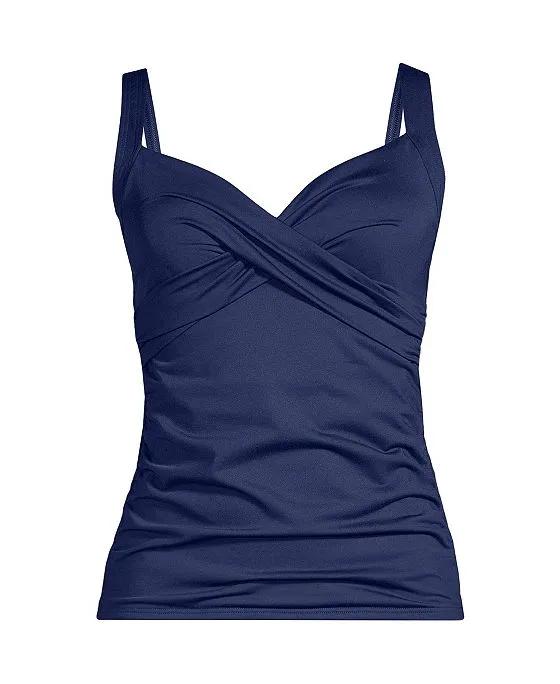 Women's DDD-Cup   Tummy Control V-Neck Wrap Underwire Tankini Swimsuit Top