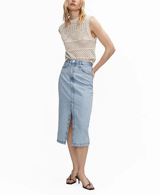 Women's Denim Midi-Skirt