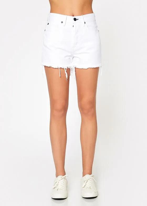 Women's Denim Shorts In White For Adult