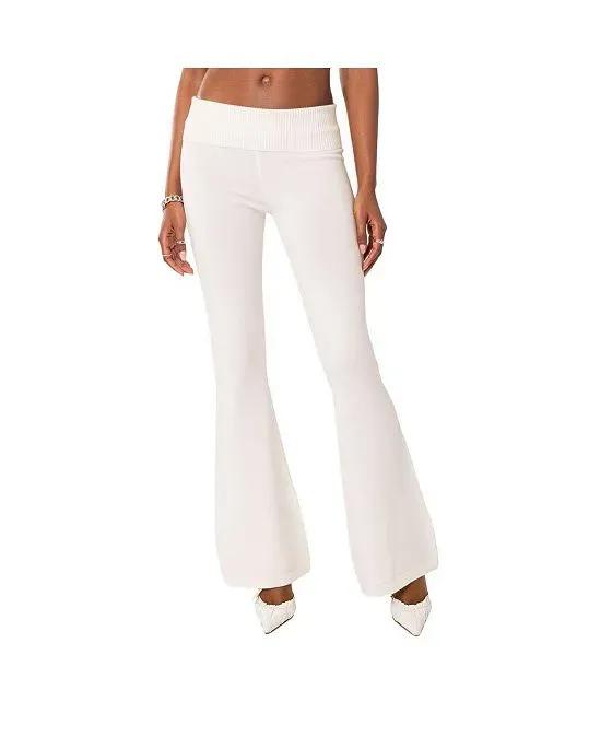 Women's Desiree Knitted Low Rise Fold Over Pants