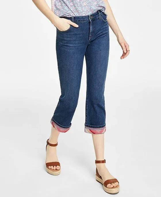 Women's Embroidered Curvy Capri Jeans, Created for Macy's