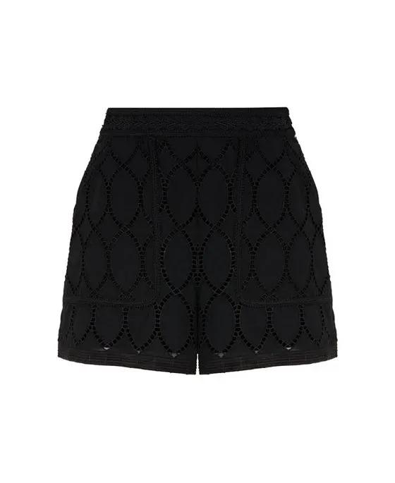 Women's Embroidered Wide Leg Shorts