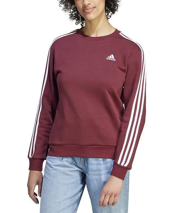 Women's Essentials 3-Stripe Crewneck Fleece Sweatshirt