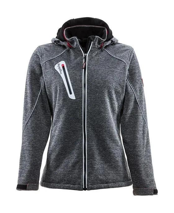 Women's Fleece Lined Extreme Sweater Jacket with Removable Hood - Plus Size