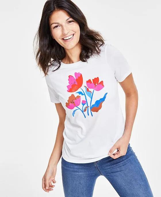 Women's Floral Graphic T-Shirt, Created for Macy's