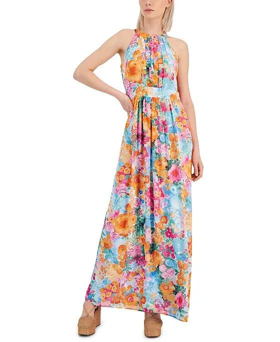 Women's Floral-Print Halter Maxi Dress, Created for Macy's