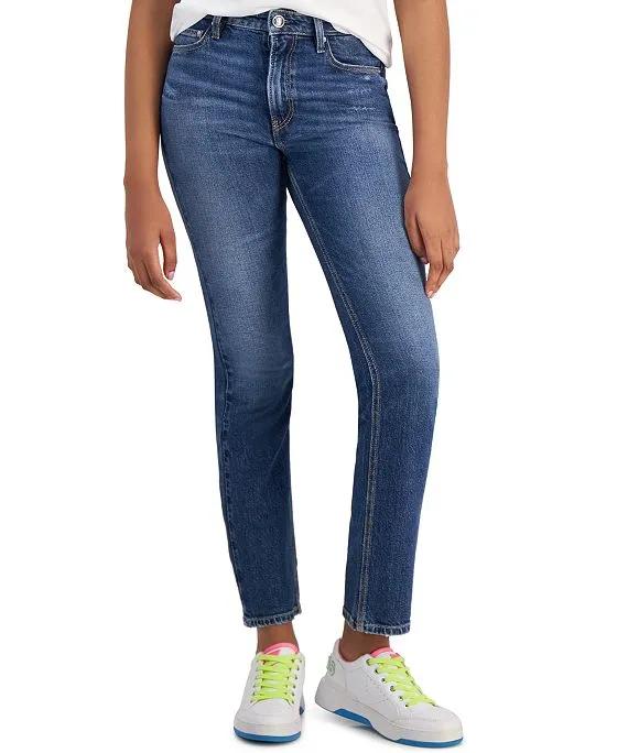 Women's Girly Cotton Straight-Leg Jeans