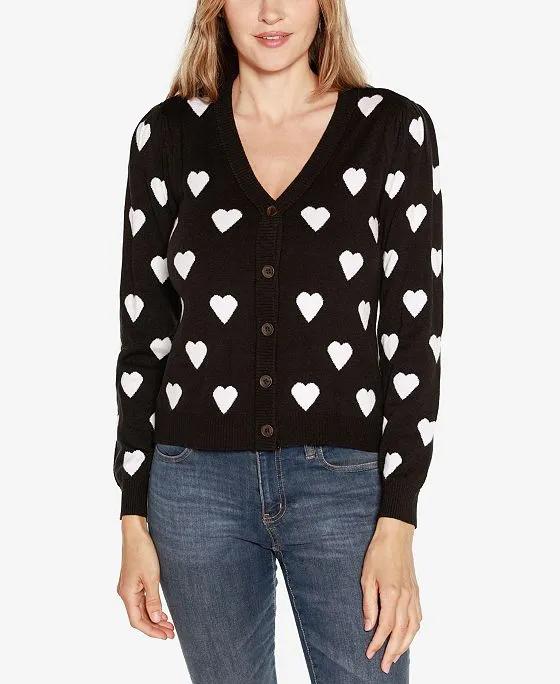 Women's Hearts Cardigan Sweater