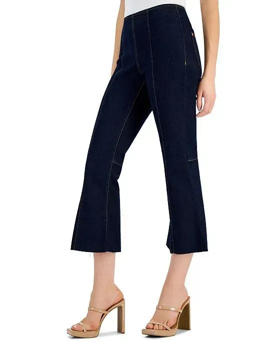 Women's High-Rise Pull-On Flared Cropped Jeans, Created for Macy's