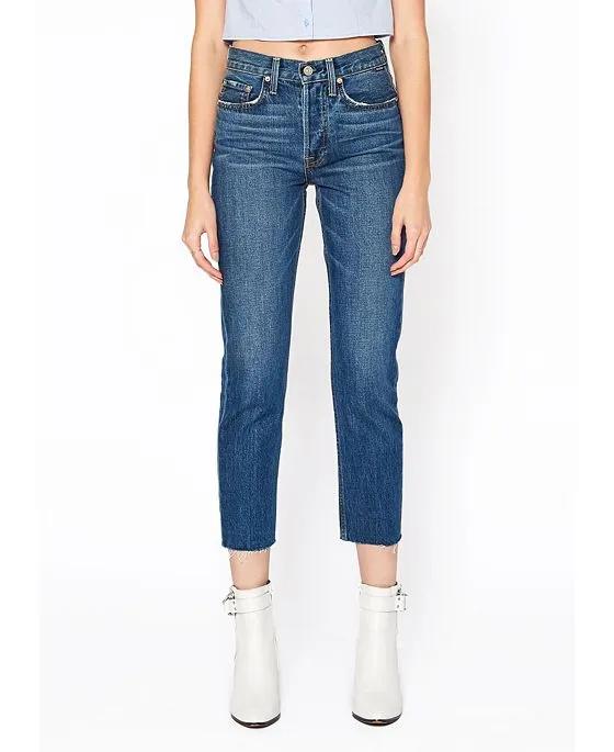Women's High Rise Straight Crop Jeans In Winchester For Adult
