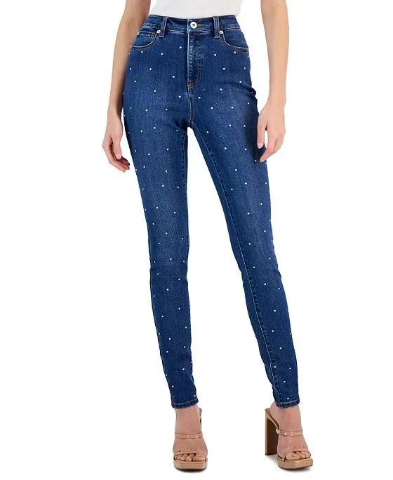 Women's High-Rise Studded Skinny Jeans, Created for Macy's