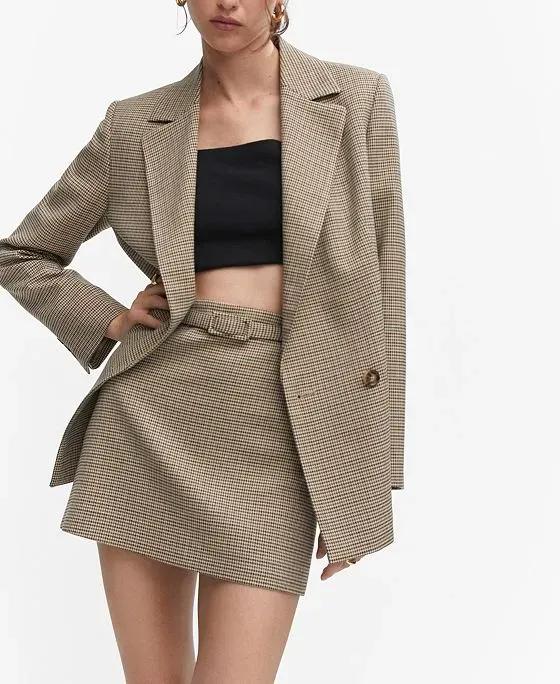 Women's Houndstooth Miniskirt