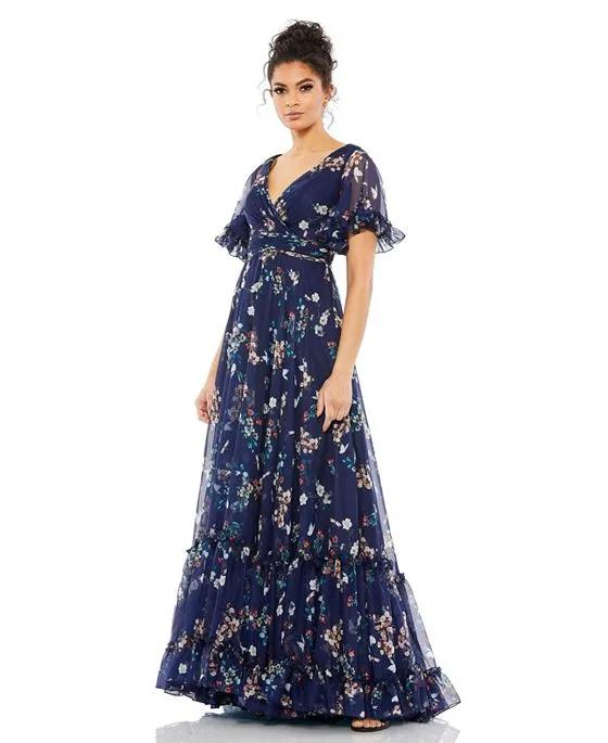 Women's Ieena Flounce Sleeve Floral Maxi Dress