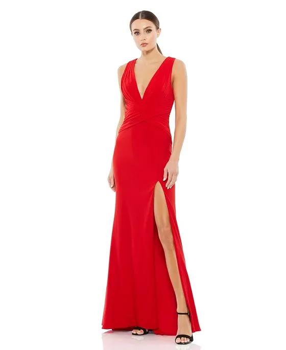 Women's Ieena Pleated Wrapping Sleeveless Jersey Gown