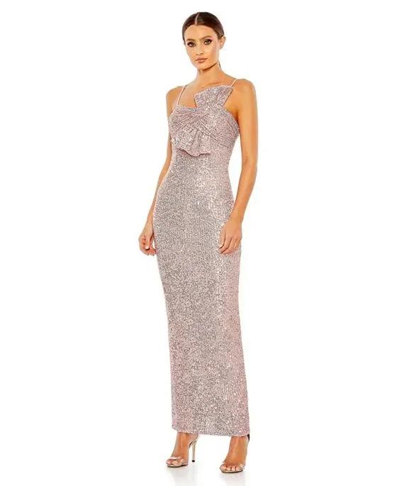 Women's Ieena Sequined Strapless Faux Bow Column Gown