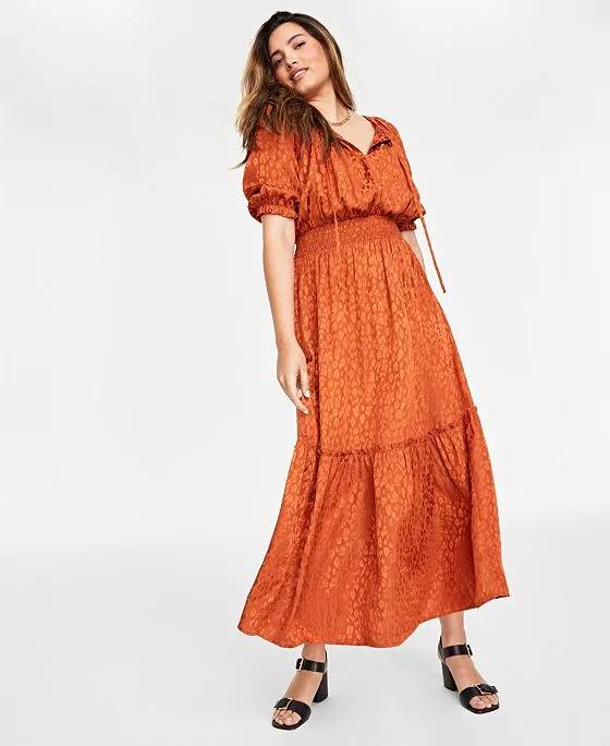 Women's Jacquard Tiered Maxi Dress, Created for Macy's