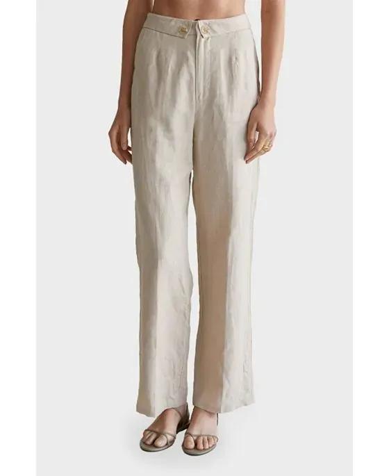 Women's Jarrice Linen Fold-over Trousers