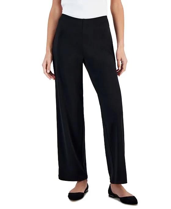 Women's Knit Wide-Leg Pull-On Pants, Created for Macy's