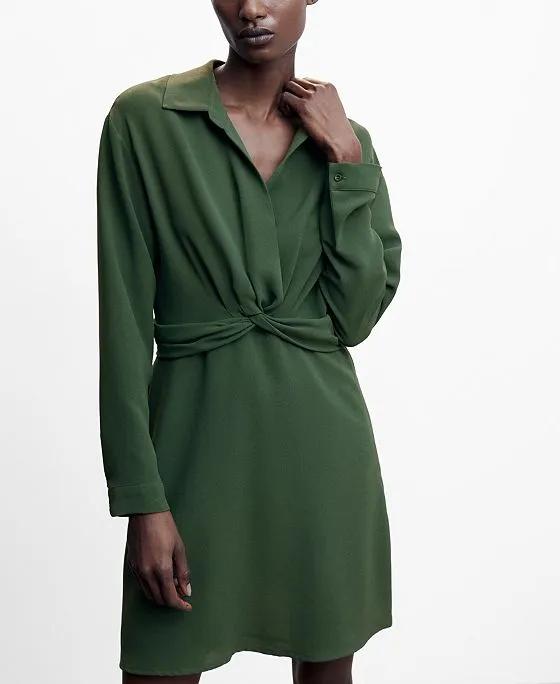 Women's Knot Detail Shirt Dress