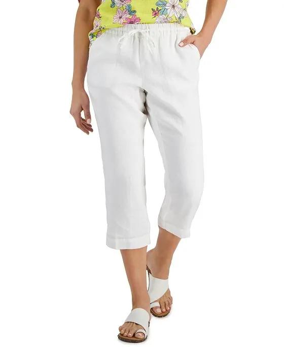 Women's Linen Cropped Pants, Created for Macy's
