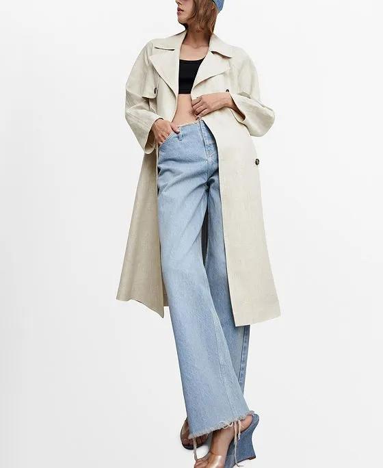 Women's Linen Trench Coat