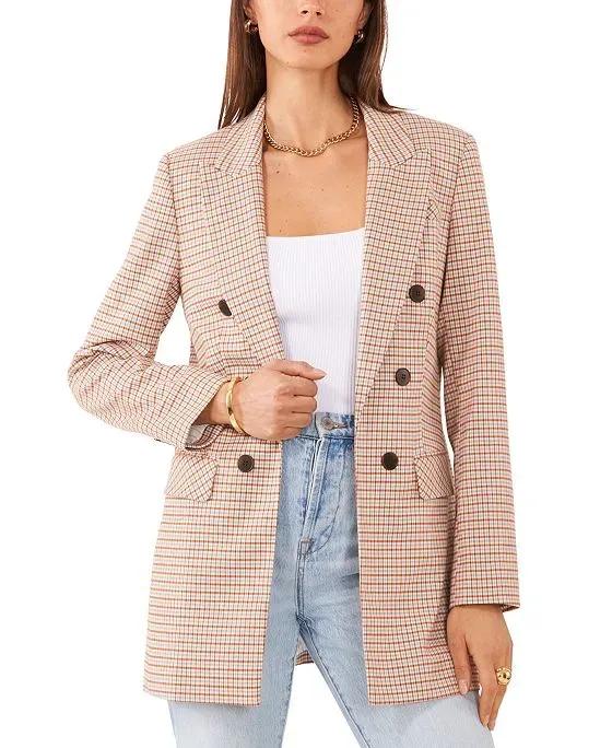 Women's Long Double Breasted Blazer Jacket