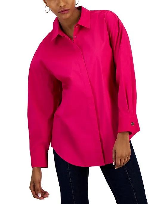 Women's Long-Sleeve Button-Up Shirt, Created for Macy's