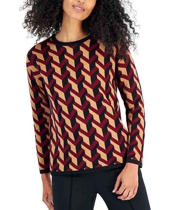 Women's Long-Sleeve Jacquard Sweater