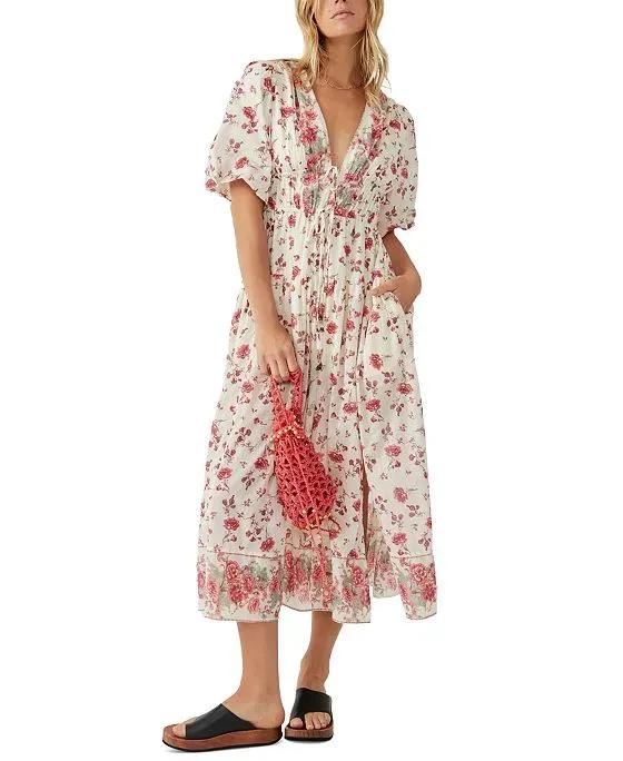 Women's Lysette Puff-Sleeve Midi Dress