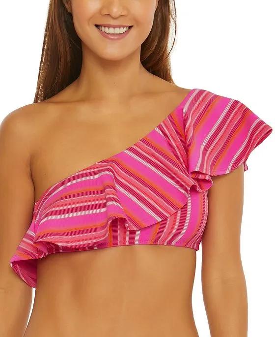 Women's Marai Ruffle-Trim One-Shoulder Bikini Top
