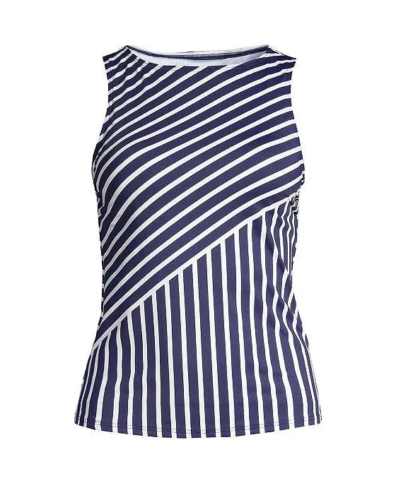Women's Mastectomy   High Neck UPF 50 Sun Protection Modest Tankini Swimsuit Top
