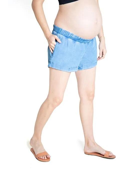 Women's Maternity Elastic Waist Shorts